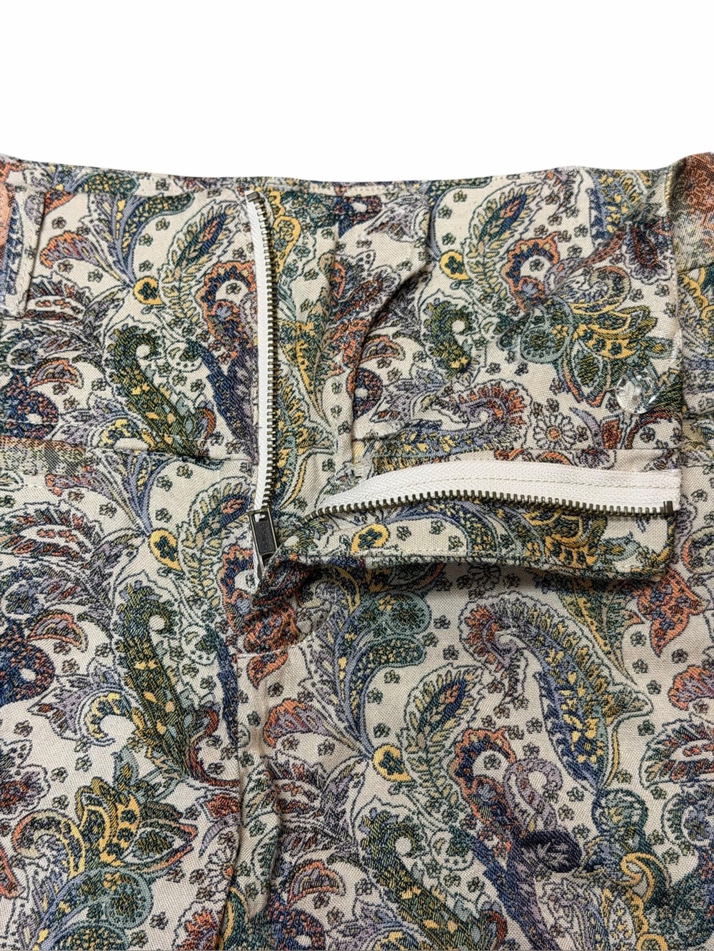 Free People Aster Jacquard Flare Trouser Pants Paisley Boho Tapestry Size 14 - Picture 10 of 15